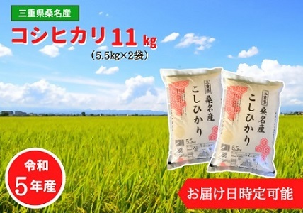 a*40　桑名米商 【令和5年産】桑名産コシヒカリ11kg（5.5kg×2袋）