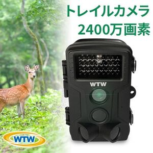 トレイルカメラ 2400万画素 監視・防犯カメラ 乾電池 電源不要 WTW-TRC2932【1407633】