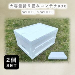 折畳式コンテナBOX ホワイト×ホワイト 2個SET【1318174】