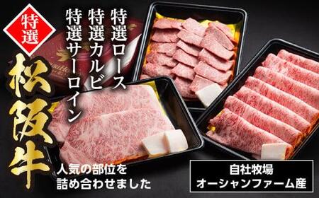 （冷凍）松阪牛オールスターセットNo.2（特選ロース（すきやき用）400ｇ、特選カルビ（焼き肉用）400ｇ、特選サーロイン（ステーキ用）約200ｇ×2枚）／ 瀬古食品　松阪肉　名産　お取り寄せグルメ