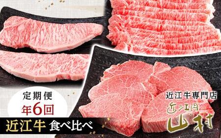 肉 近江牛 定期便【年6回】食べくらべ  サーロイン ロース ヒレ ステーキ 各2回