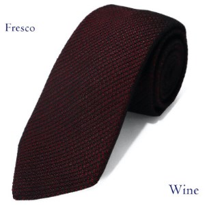 【手織りネクタイ】ワイン　kuska fabricのフレスコタイ 贈り物、父の日等にも【1080339】