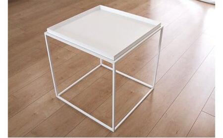 トレイテーブル ホワイト HWT-034 お部屋に圧迫感のないシンプルデザイン
