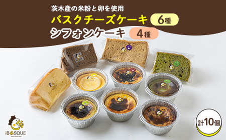 バスクチーズケーキカップ6種類　シフォンケーキ4種類【配送不可地域：離島】【1452316】