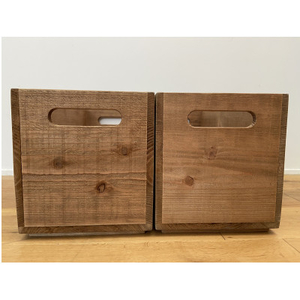木枠屋オリジナル　天然無垢材を使用したシンプルな杉ラフ材　深型木箱(2個セット)　収納BOX【1431936】