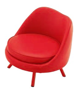G128(レッド×レッド)　ＱＵＯＮチェア ラッテ カラー５色（子供用椅子／ローチェア／リビング）レッド×レッド