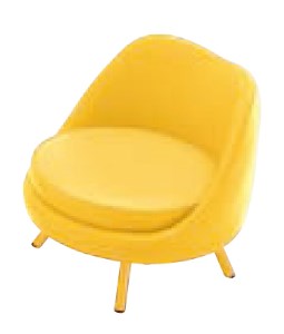 G128(イエロー×イエロー)　ＱＵＯＮチェア ラッテ カラー５色（子供用椅子／ローチェア／リビング）イエロー×イエロー