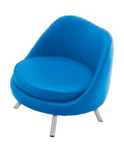 G128(ブルー×シルバー)　ＱＵＯＮチェア ラッテ カラー５色（子供用椅子／ローチェア／リビング）ブルー×シルバー