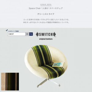 Space Chair 1人掛け (スペースチェア) グリーンストライプ【SWOF】【1396556】