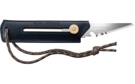 OL-4 替刃式ブッシュクラフトナイフ BK1 レザー ネイビー