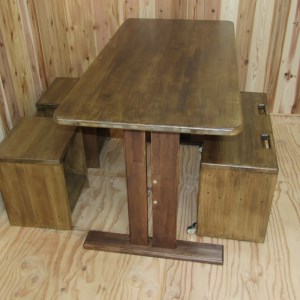 手作り 木製 ダイニングテーブル Ver.1【007A-058】