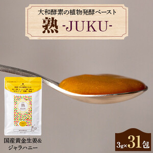 大和酵素の植物発酵ペースト 熟 -JUKU- 国産黄金生姜＆ジャラハニー 1袋(3g×31包)【1365045】