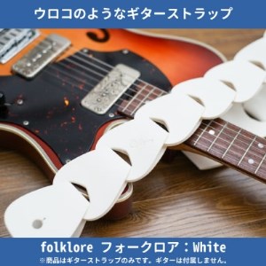 708worksの本革ギターストラップfolklore/White【1351097】