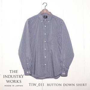 36-2　播州織メンズシャツ「THE INDUSTRY WORKS」（1着）【TIW_011（ネイビー×ホワイト）】 