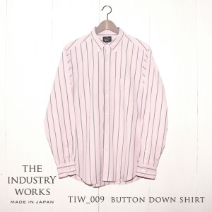 36-2　播州織メンズシャツ「THE INDUSTRY WORKS」（1着）【TIW_009（ピンク×グレー×ホワイト）】 