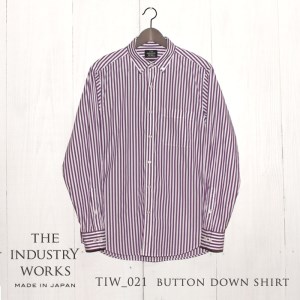36-2　播州織メンズシャツ「THE INDUSTRY WORKS」（1着）【TIW_021（パープル×ホワイト）】