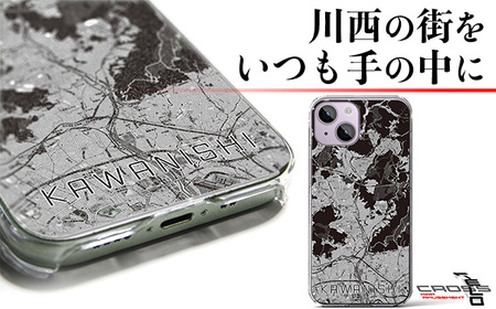 No.323-11 【川西】モノトーン地図柄iPhoneケース（クリアタイプ） iPhone 12 mini 用