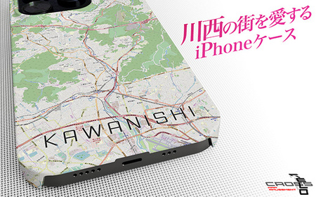 No.324-02 【川西】地図柄iPhoneケース（バックカバータイプ・ナチュラル） iPhone 14 Pro 用