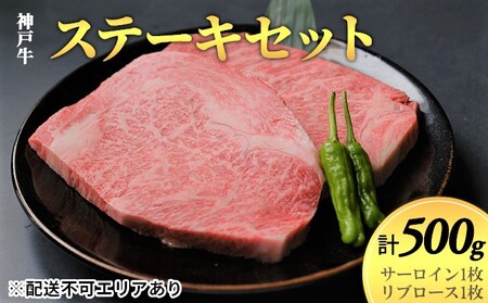 神戸牛　ステーキセット（サーロイン1枚・リブロース1枚）計500g