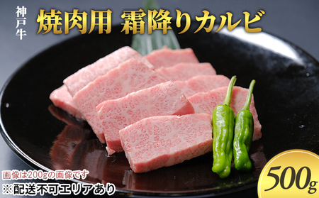 神戸牛　焼肉用 霜降りカルビ 500g（250g×2）