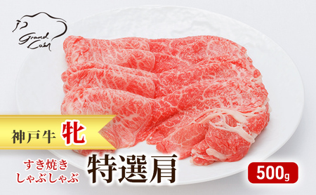 神戸ビーフ 神戸牛 牝 特選肩 500g 川岸畜産 すき焼き しゃぶしゃぶ 焼肉 冷凍 肉 牛肉 すぐ届く