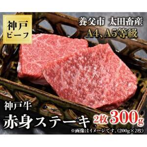 神戸牛　赤身ステーキ　2枚合計300g【配送不可地域：離島】【1441124】