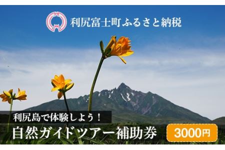 利尻島で体験しよう！自然ガイドツアー補助券（3000円）