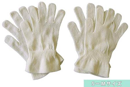 【S～Mサイズ】シルク手袋 2双組　絹 表糸シルク100％ おやすみ手袋 日本製 国産 奈良県産◇