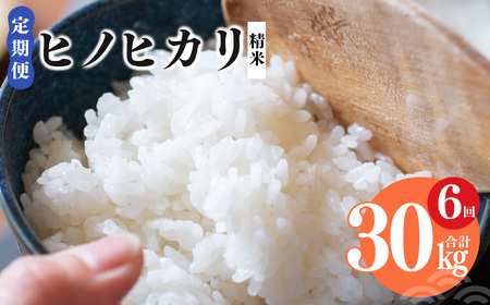 【 定期便 6回 】新米 奈良県産 ヒノヒカリ 精米 5kg （ 計30kg ） 米