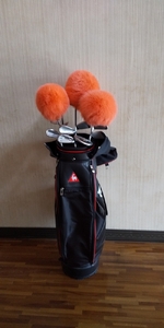 毛皮　ゴルフ　ヘッドカバー　オレンジ　３本セット（1w・3w・5w)／向本毛皮縫製所　スポーツ用品　ゴルフ用品　特許　意匠　出願縫製技術