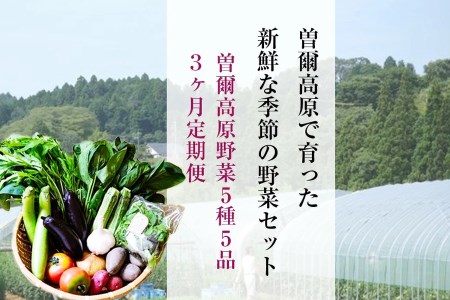 【2024年7月より順次発送】曽爾高原夏野菜５種５品３ヶ月定期便