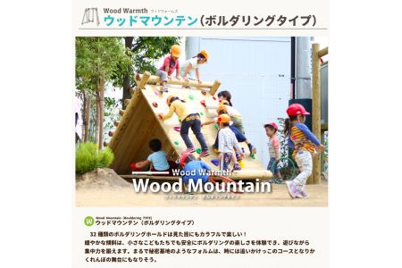 木製 ウッドマウンテン（ボルダリングタイプ）無塗装 防腐加工済 国産材 環境配慮 外遊び 屋外 アスレチック 遊具 公園