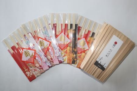 高級な吉野杉の割箸と着物柄祝い箸セット
