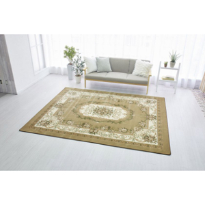 絨毯 ラグマット 3畳 長方形 250×200 洗える プレミアムローズ ベージュ【1256620】
