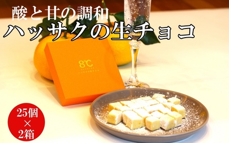 生チョコ デザート 八朔  手作り 柑橘 果汁 / ハッサクの生チョコ 25個×2箱セット【kmf007】