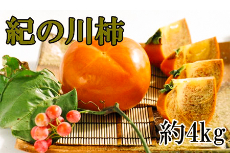 【希少】紀の川柿約4kg(種無し・黒あま柿)秀選品