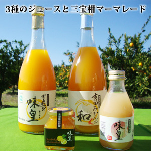 ZY6120_3種のジュース と 三宝柑 マーマレード の ギフトセット