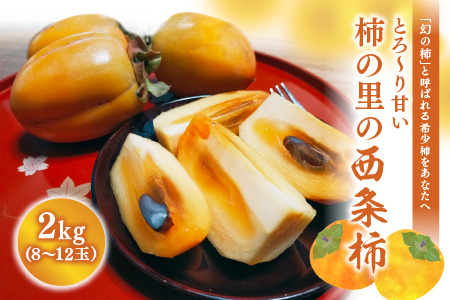 とろ～り甘い柿の里の西条柿 2kg（8玉～12玉）　113-05