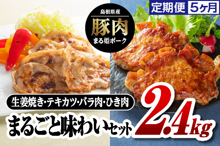 【5カ月定期便】まる姫ポーク まるごと味わいセット 2.4kg