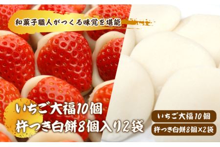 和菓子職人がつくるいちご大福 と邑南町産杵つき白餅セット