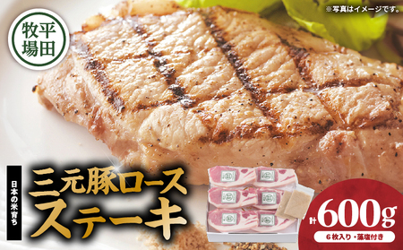日本の米育ち平田牧場 三元豚ロースステーキ 100g×6（計600g）　T036-012 肉 お肉 にく 食品 苫小牧市産 人気 おすすめ 送料無料 ギフト