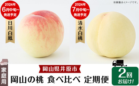 岡山の桃 食べ比べ定期便（年2回）