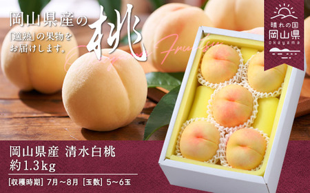 岡山県産「清水白桃」約1.3kg（5～6玉）