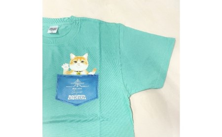 猫城主　さんじゅーろTシャツ（ブルーグリーン） Sサイズ