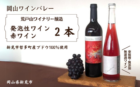 岡山ワインバレー 荒戸山ワイナリー醸造 ワイン2本セット（発泡性ワイン・赤ワイン）