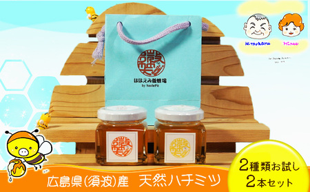 【 はちみつ 国産 天然蜂蜜 】 ２種類のハチミツ お試し 2本セット（須波町産）(2)