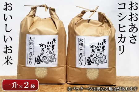 おおあさコシヒカリ（精米1升×2袋）　WA012_001