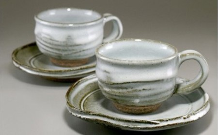 コーヒーカップ (丸) ペア 萩焼 食器 カップ  有限会社 泉流山