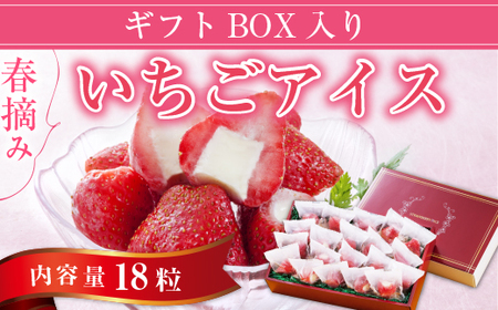 春摘み いちごアイス（18粒）ギフトBOX入り　A011