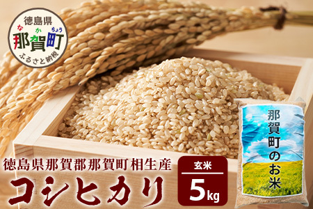 玄米 那賀町 相生産 コシヒカリ 玄米 5kg 玄米 YS-4-2  お米 玄米 四国 玄米 徳島 玄米 那賀 玄米 相生 玄米 美味しい玄米